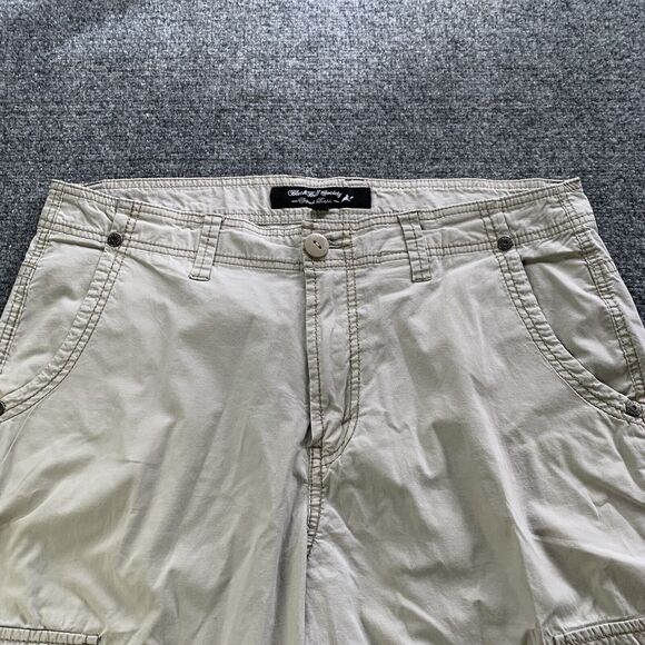 Black Bull Cargo Shorts Mens 36 Baggy Fit Y2K Beige Hiking Outdoor 15” Inseam - Picture 4 of 16